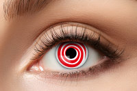 Red Spiral Kontaktlinsen. Rote Motivlinsen.