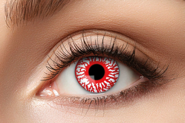 Bloodshot Kontaktlinsen. Blutige Effektlinsen blutunterlaufene Augen