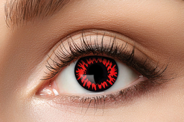 Red Wolf Kontaktlinsen. Wolfsaugen Motivlinsen.