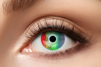 Regenbogen Kontaktlinsen. Bunte LGBTQ Farblinsen