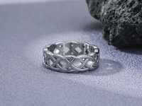 Silberfarbener Ring Keltisches Ketten Design silber