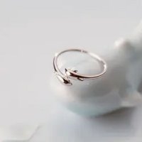 Süßer Delfin Ring aus 925 Sterling Silber One Size