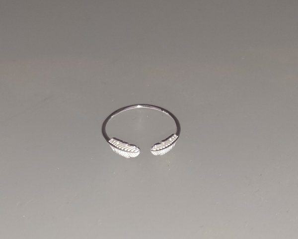 Offener Engel Feder Ring aus 925 Sterling Silber
