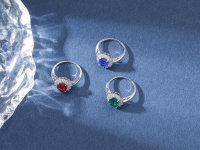 925 Sterling Silber Ring mit farbigem Edelstein