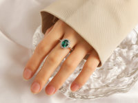 925 Sterling Silber Ring mit farbigem Edelstein
