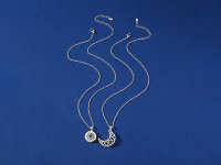 Silberne Halskette mit Zirkonia Set kombinierbar einstellbar