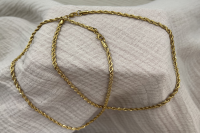 Halskette Gliederkette Gold Twisted Rope Chain Hip Hop Kette
