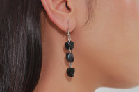 Ohrhänger lila oder schwarze Steine Ohrringe Haken