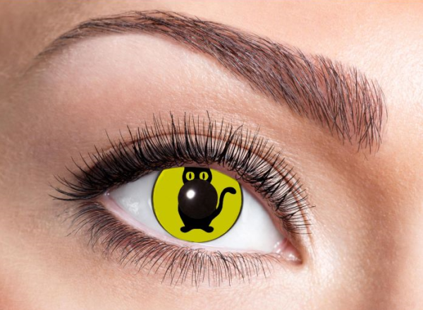 Katze Kontaktlinsen. Gelbe Motivlinsen Cat