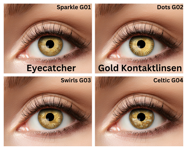 Gold Kontaktlinsen goldene Farblinsen verschiedene Designs