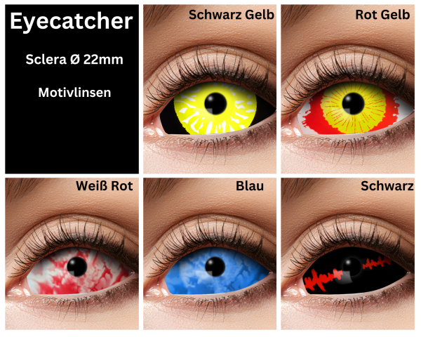 Farbige Sclera Kontaktlinsen verschiedene Farben 22mm