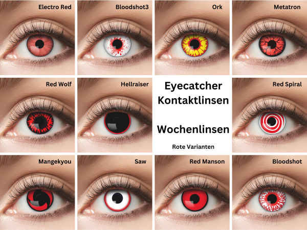 Wochen Kontaktlinsen Motivlinsen rote Varianten