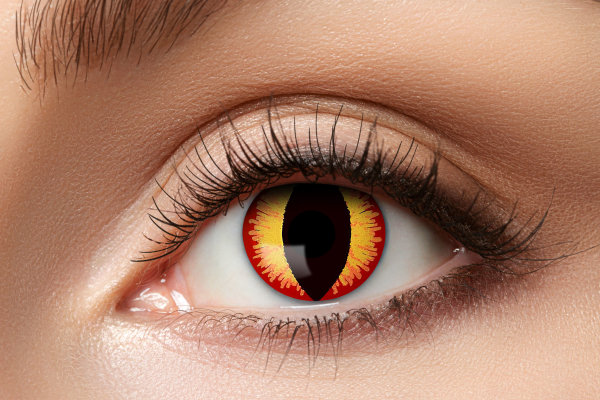 Saurons Eye Kontaktlinsen. Orange Farblinsen.