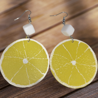 Zitronen oder Limetten Ohrringe mit Zuckerwürfel lustiger Schmuck