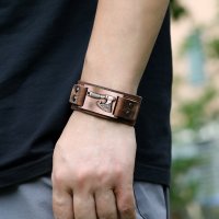 Wickinger Axt Armband verstellbar Braun-Gold Mittelalter
