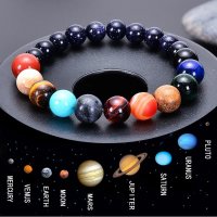 Armband 8 Planeten Naturstein in Planetenfarben Astronomie