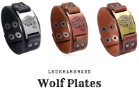 Wickinger Wolf Silber Bronze Gold Armband verstellbar...