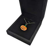 Halloween Halskette im Kürbis Design orange...