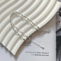 Doppelreihiges Armkettchen aus Sterling Silber 15 cm + 4 cm plattiert