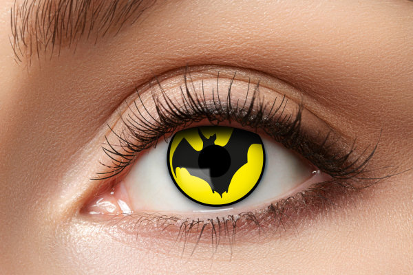 Yellow Bat Kontaktlinsen. Fledermaus Motivlinsen